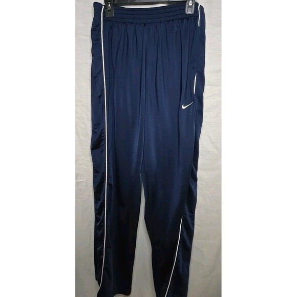 Nike Track Sweatpants Side Buttons, Men's Sz Medium Blue Y2K Vtg - Picture 1 of 9